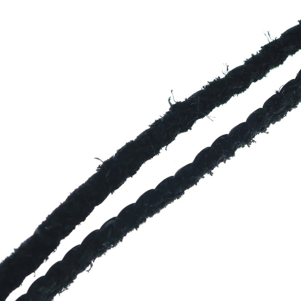CHROME HEARTS(クロムハーツ) LEATHER BRAID SCROLL ネックレス レザーブレイドネックレス ブラック/シルバー BCA377