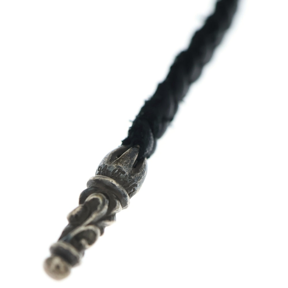 CHROME HEARTS(クロムハーツ) LEATHER BRAID SCROLL ネックレス レザーブレイドネックレス ブラック/シルバー BCA377