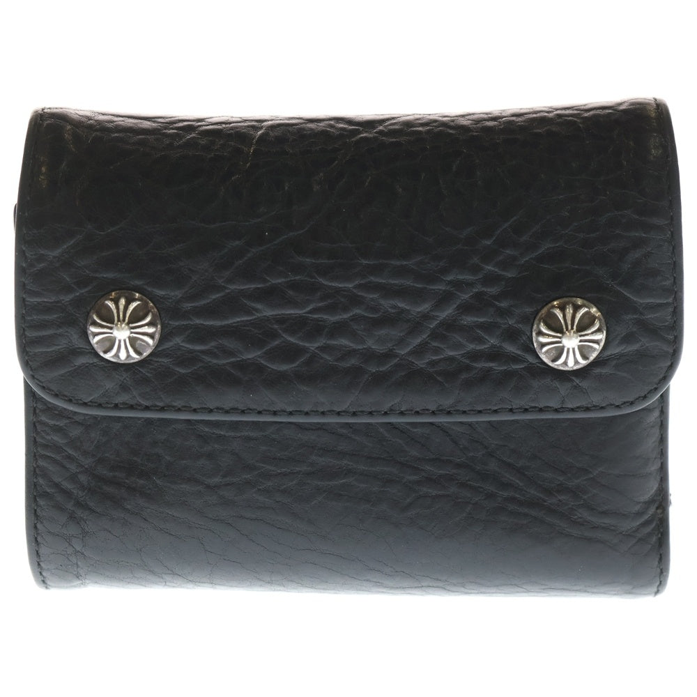 CHROME HEARTS(クロムハーツ) WAVE MINI ウェーブミニ レザーウォレット 財布 ブラックBCA373