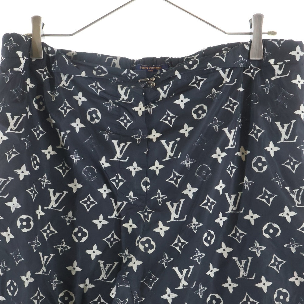 LOUIS VUITTON(ルイヴィトン) 20SS モノグラムステンシルエフェクトジョギングパンツ ナイロンパンツ ブラック/ホワイト RW201W DFU FIPA11