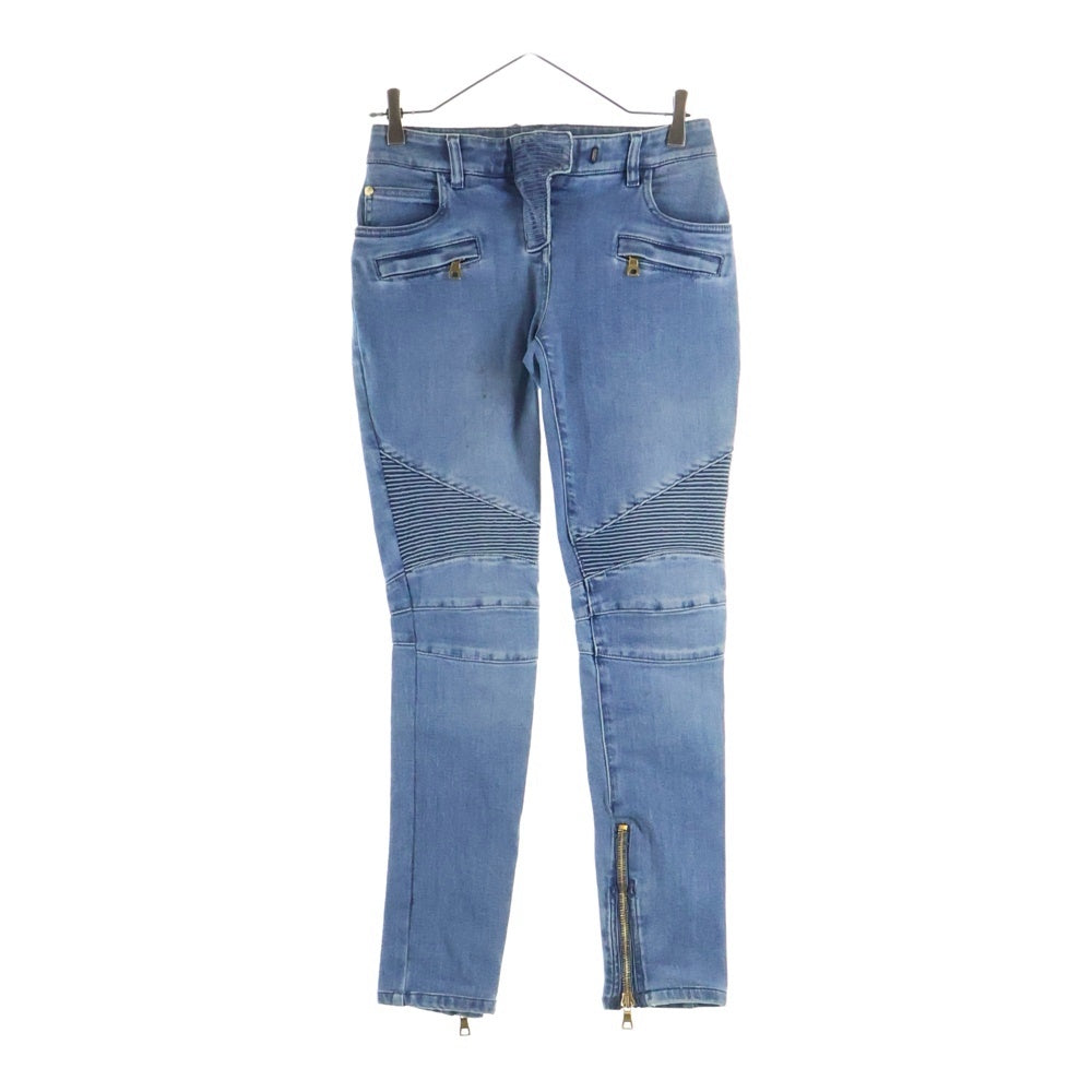 BALMAIN(バルマン) レディース スキニーバイカーデニムパンツ インディゴ 125453 136K