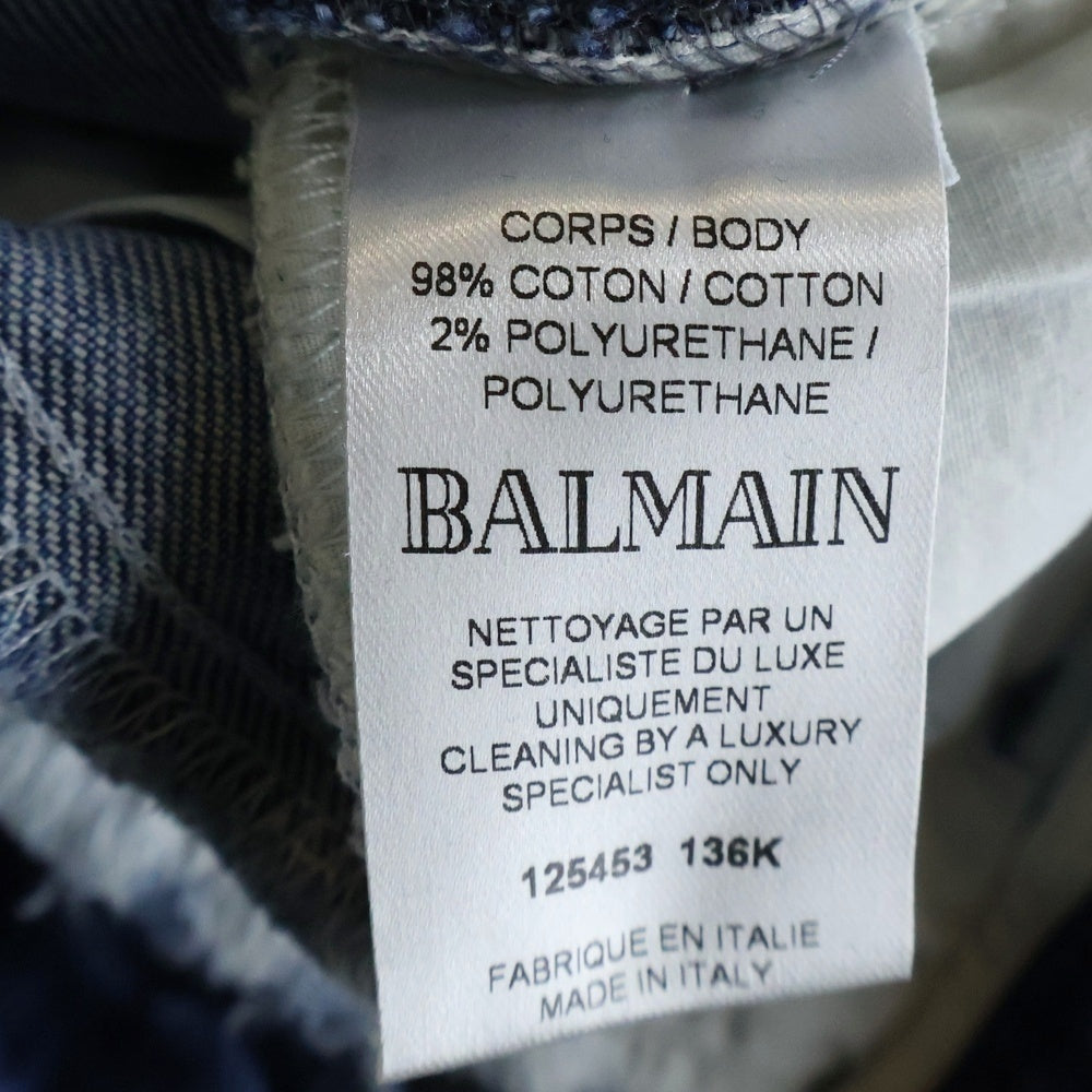 BALMAIN(バルマン) レディース スキニーバイカーデニムパンツ インディゴ 125453 136K