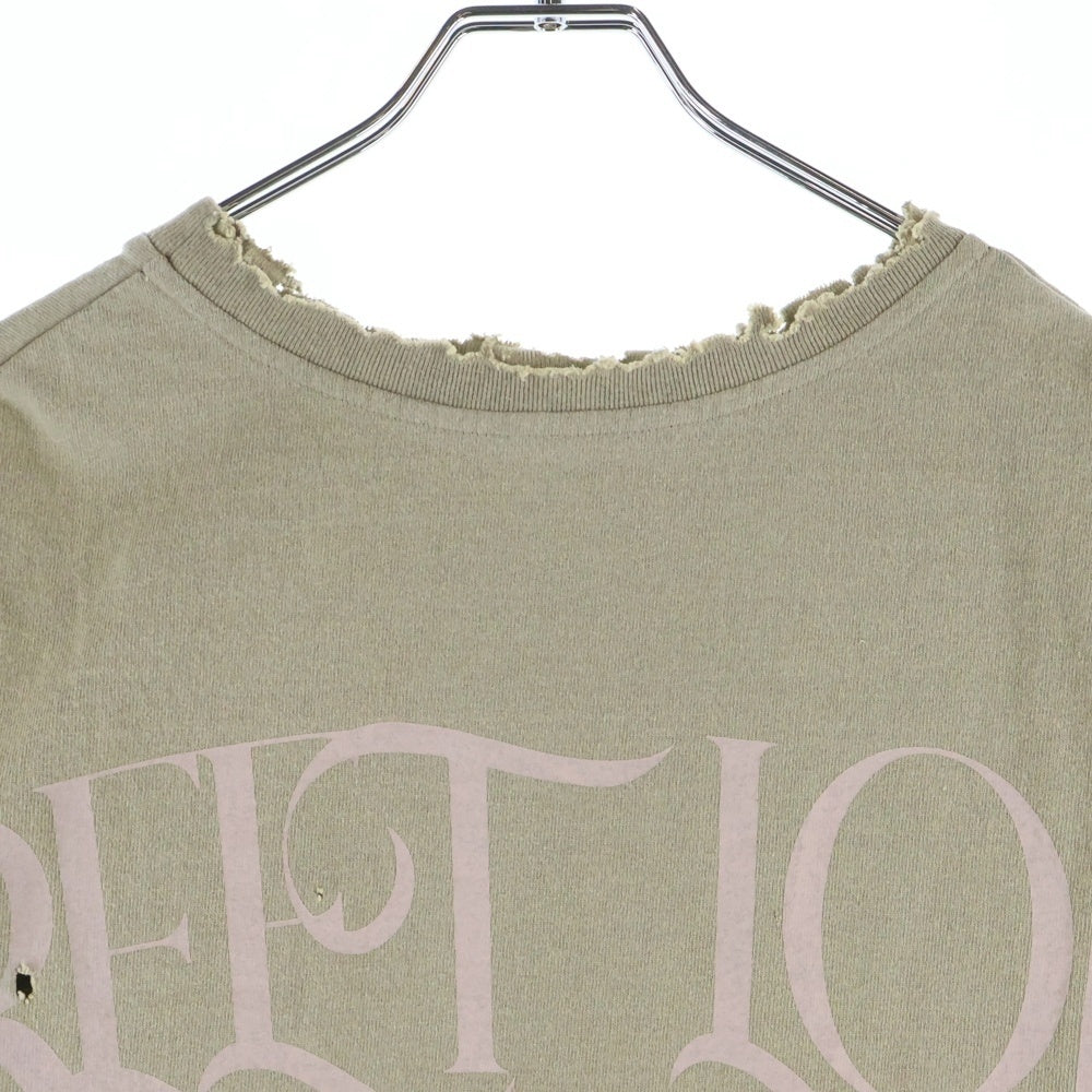 cvtvlist(カタリスト) STREET LORD TEE フロントプリント ダメージ加工 半袖Tシャツカットソー ベージュ