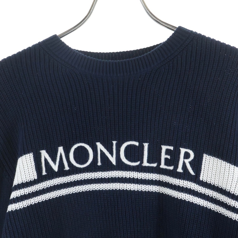 MONCLER(モンクレール) フロントロゴ刺繍 ニットセーター ブラック