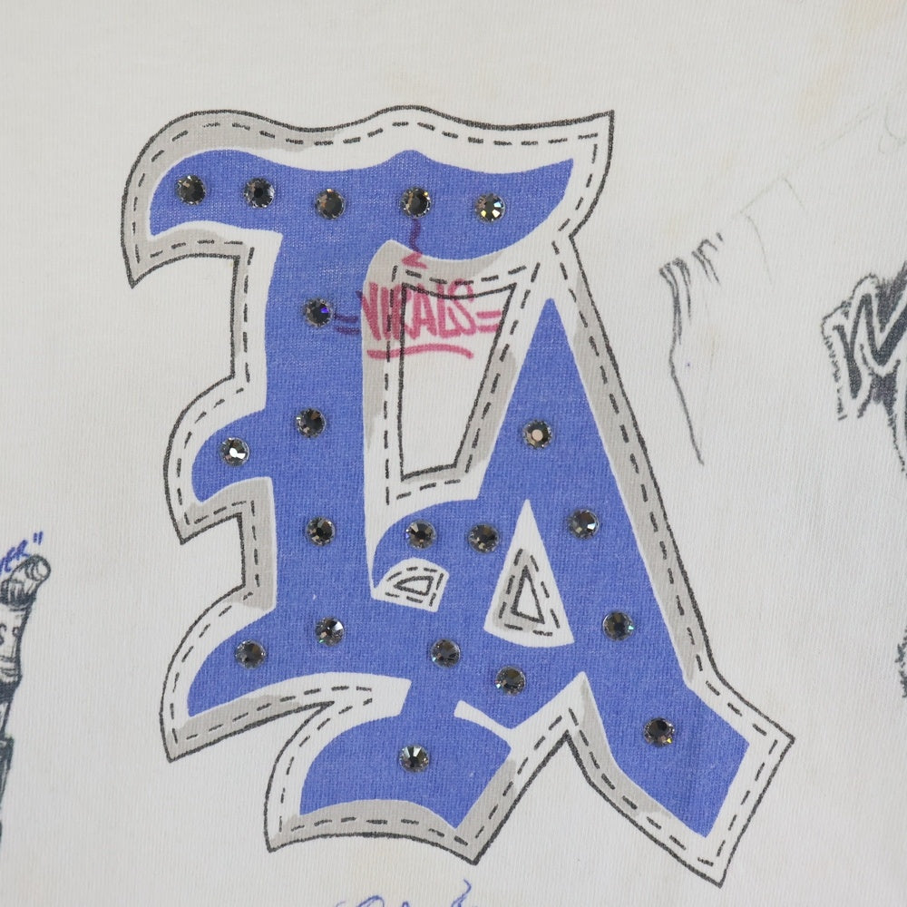 SAINT MICHAEL(セントマイケル) 24SS × BORN X RAISED BR LS TEE LA WHITE SM-YS8-0000-C10 ボーンアンドレイズド マルチデザイン長袖Tシャツ カットソー ホワイト