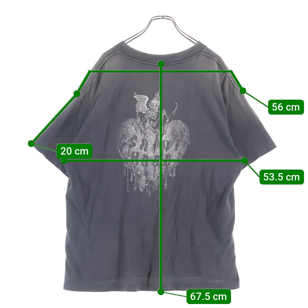 SAINT MICHAEL(セントマイケル) ×25SS NEIGHBORHOOD ネイバーフッド ヴィンテージ加工 プリント 半袖Tシャツカットソー グレー 25119SMN-CSM03S