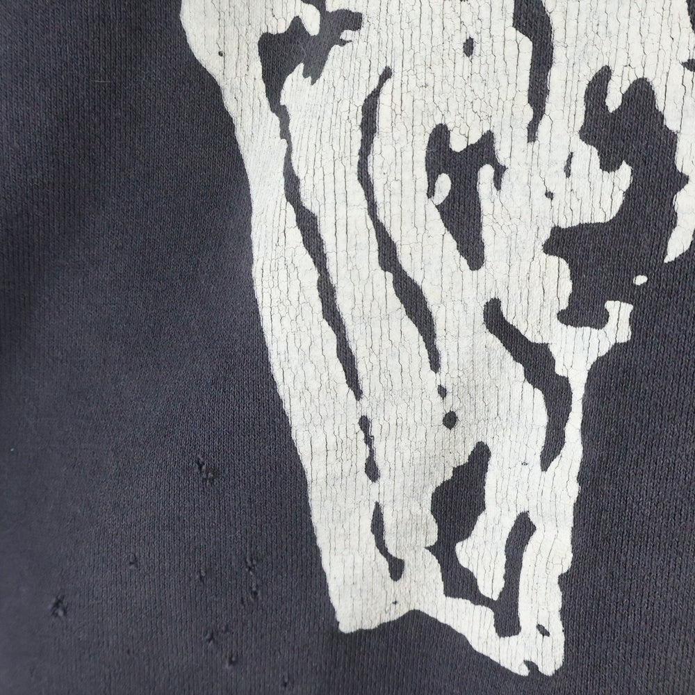 SAINT MICHAEL(セントマイケル) 24AW BONE SAINT CREW SWT ボーンプリント クルーネックスウェットトレーナー グレー SM-YS1-0000-031