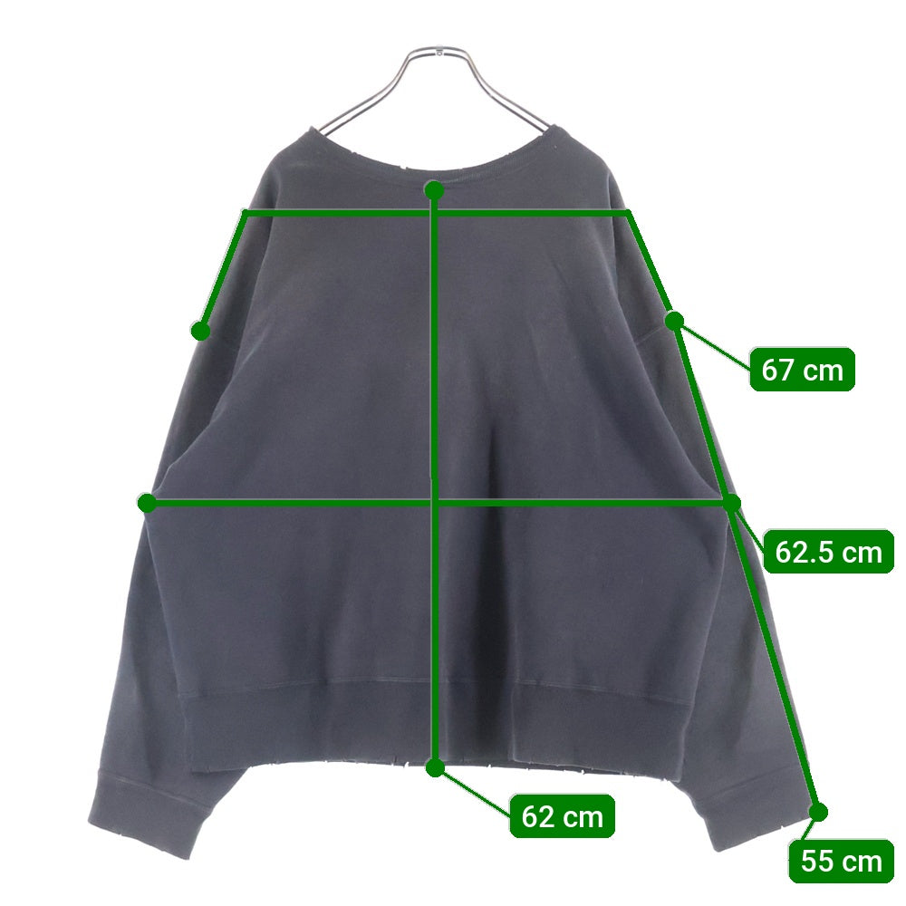 SAINT MICHAEL(セントマイケル) 24AW BONE SAINT CREW SWT ボーンプリント クルーネックスウェットトレーナー グレー SM-YS1-0000-031