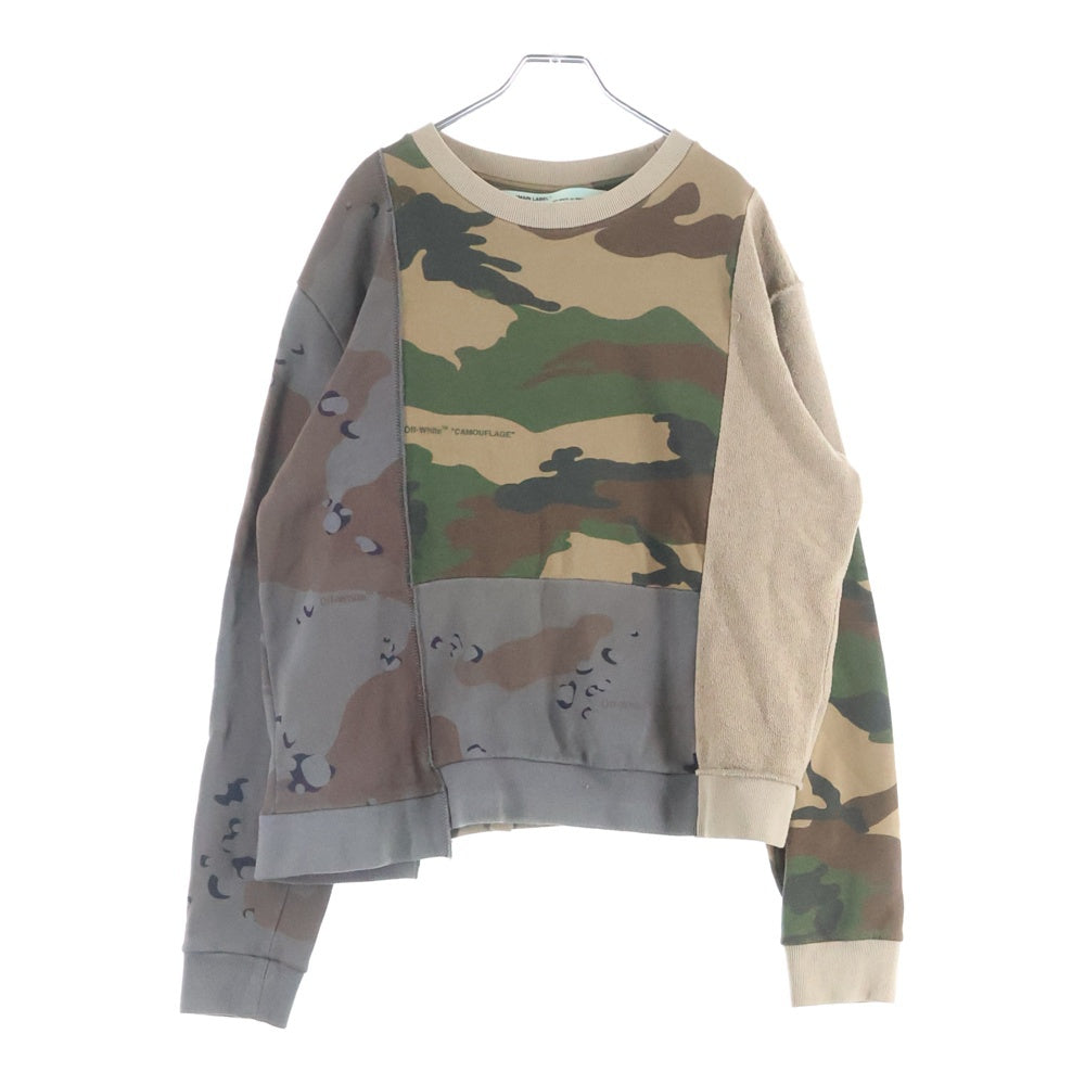 OFF-WHITE(オフホワイト) 18AW バックロゴ パッチパーク クルーネックスウェット ブラウン OMBA030F18192042