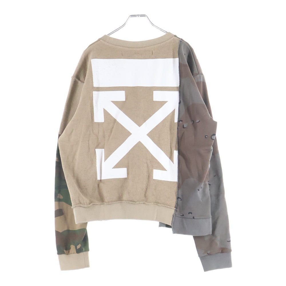OFF-WHITE(オフホワイト) 18AW バックロゴ パッチパーク クルーネックスウェット ブラウン OMBA030F18192042
