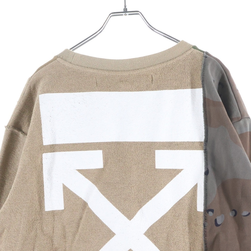 OFF-WHITE(オフホワイト) 18AW バックロゴ パッチパーク クルーネックスウェット ブラウン OMBA030F18192042