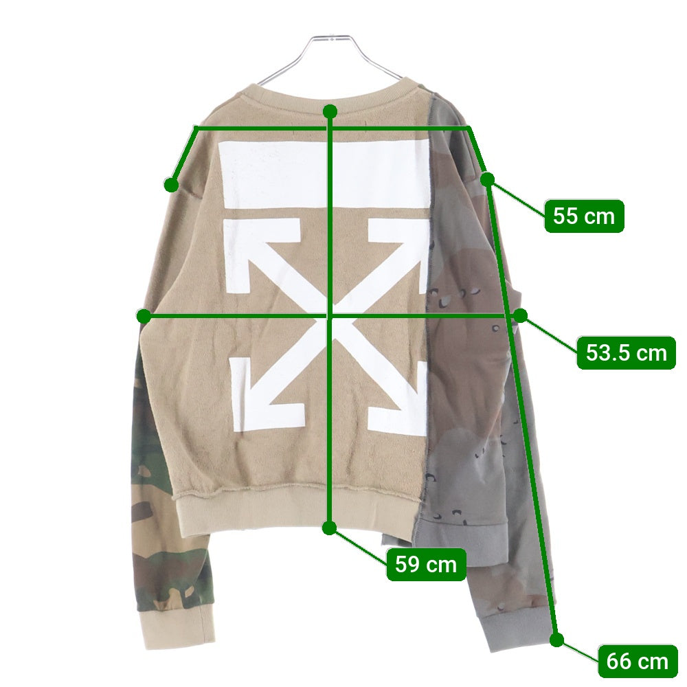 OFF-WHITE(オフホワイト) 18AW バックロゴ パッチパーク クルーネックスウェット ブラウン OMBA030F18192042