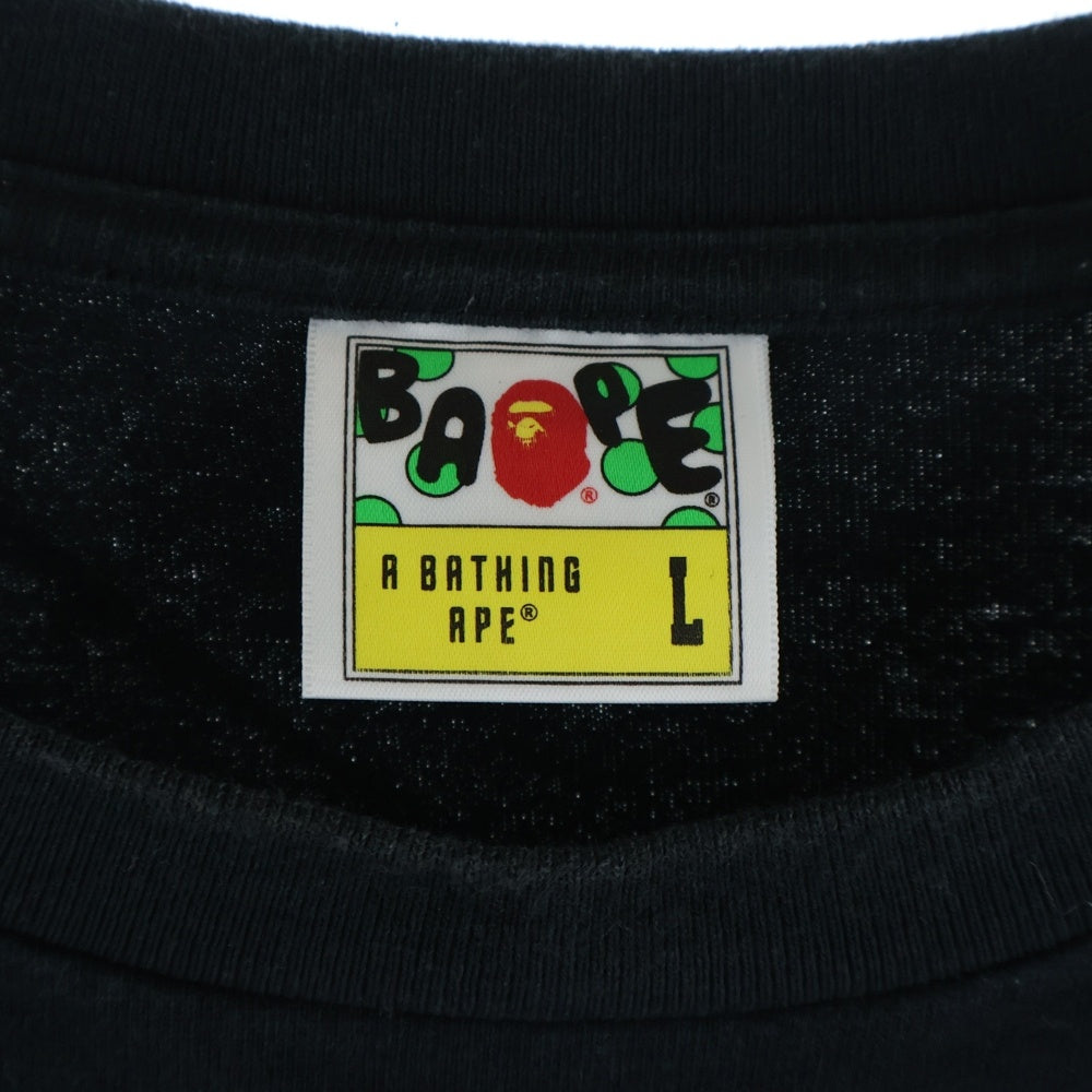 A BATHING APE(アベイシングエイプ) フロントプリント半袖カットソー 半袖Tシャツ 002TEF801009X ブラック