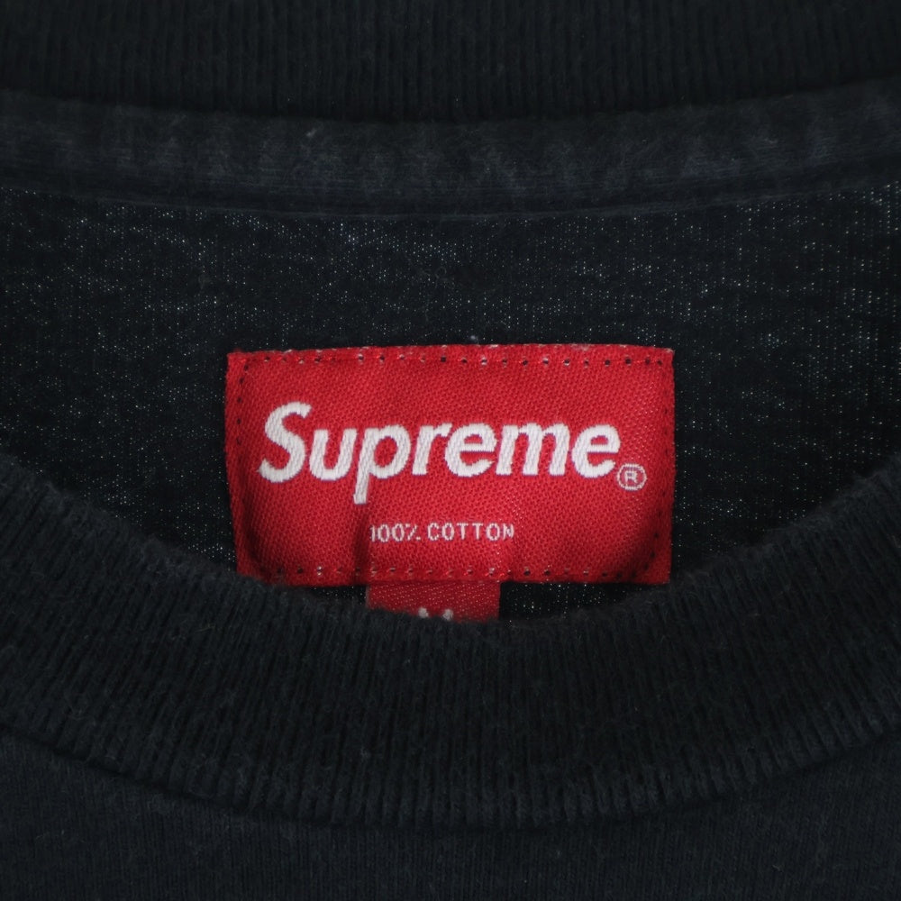 SUPREME(シュプリーム) 18SS Knit Panel Stripe L/S ニットパネル ストライプ長袖カットソー ブラック