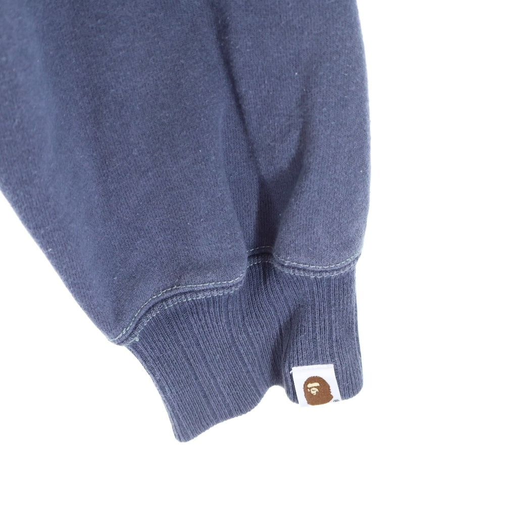 A BATHING APE(アベイシングエイプ) 90s バッグ刺繍クルーネックスウェットトレーナー ネイビー