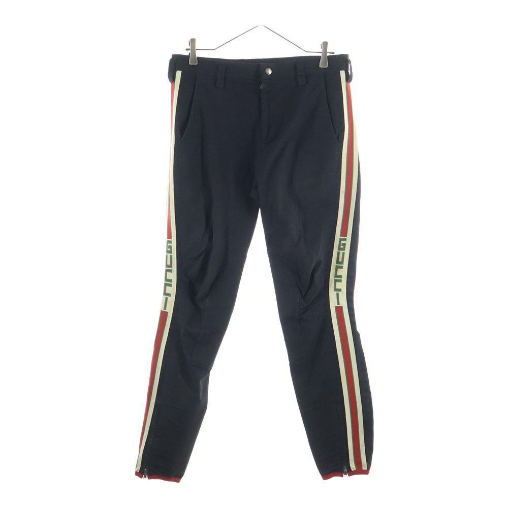 GUCCI(グッチ) 18SS Sideline Stretch Pants サイドラインストレッチパンツ 495695 Z7576 ブラック