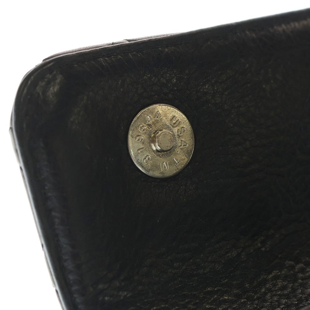 CHROME HEARTS(クロムハーツ) WAVE4 QLT 3SNP #4ウェーブキルティングレザーウォレット財布 グレー