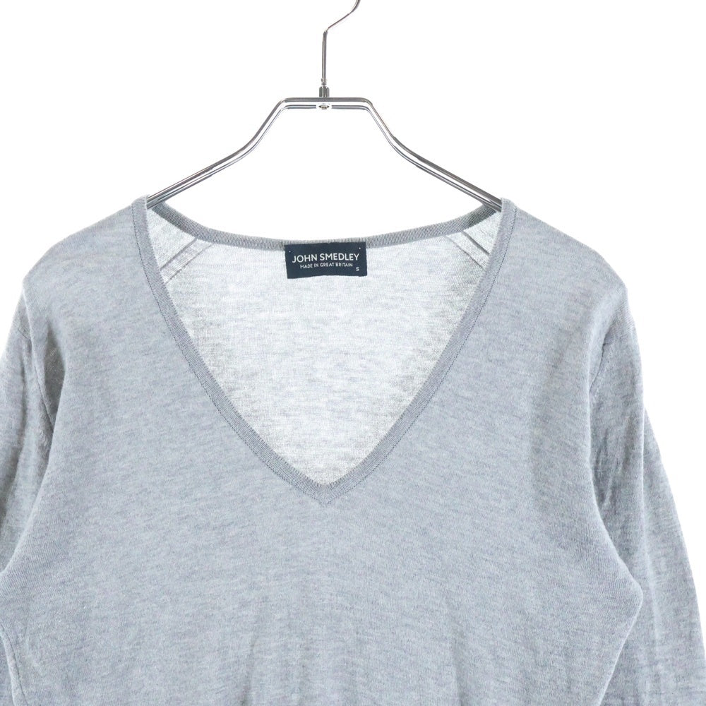 JOHN SMEDLEY(ジョンスメドレー) Vネック ニットセーター グレー