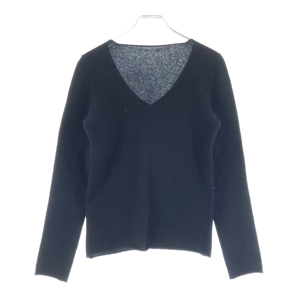 lucien pellat-finet(ルシアンペラフィネ) スカル カシミア Vネックニットセーター ブラック