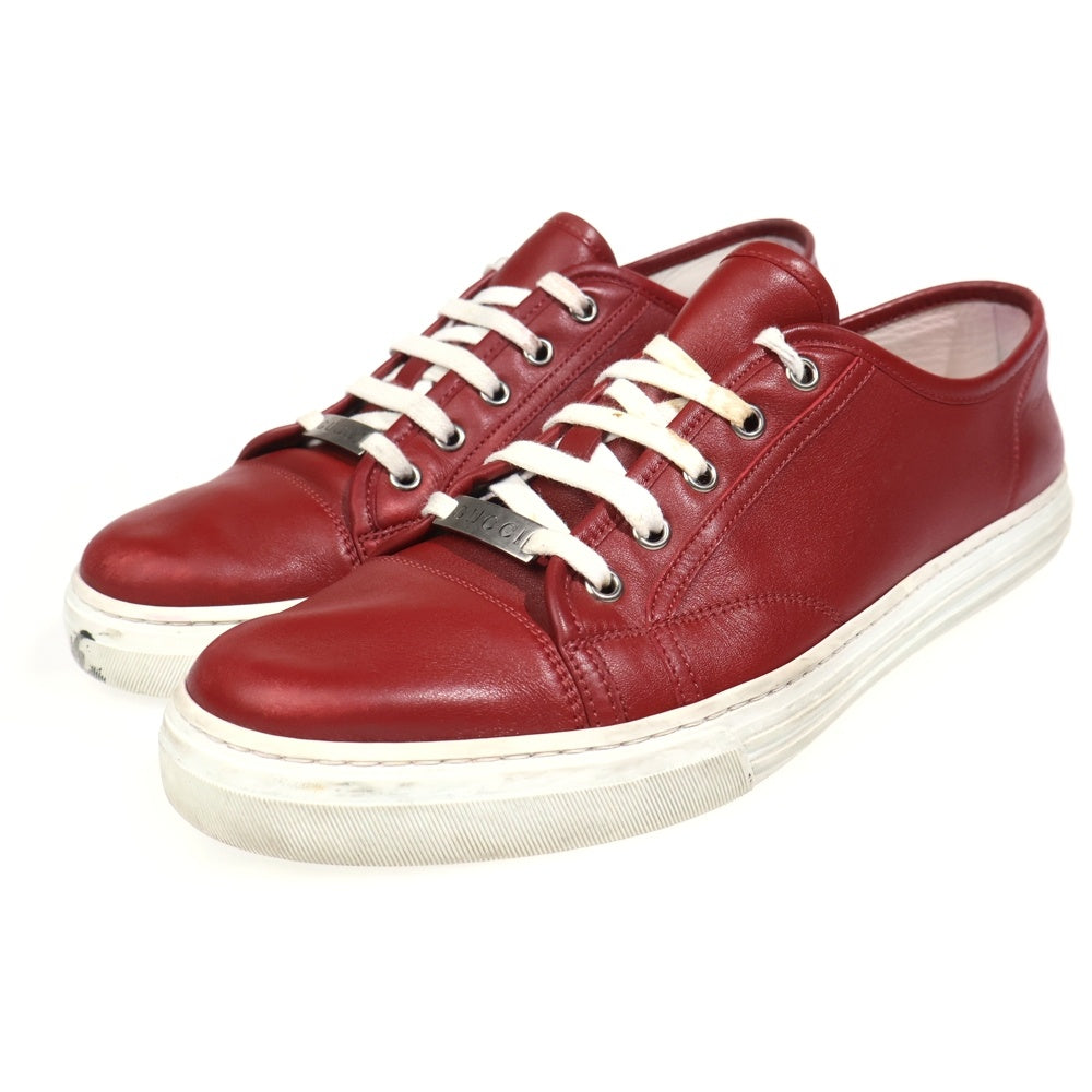 GUCCI(グッチ) レザーローカットスニーカー レッド 423301