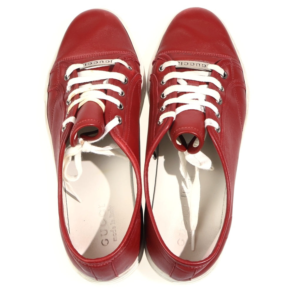 GUCCI(グッチ) レザーローカットスニーカー レッド 423301