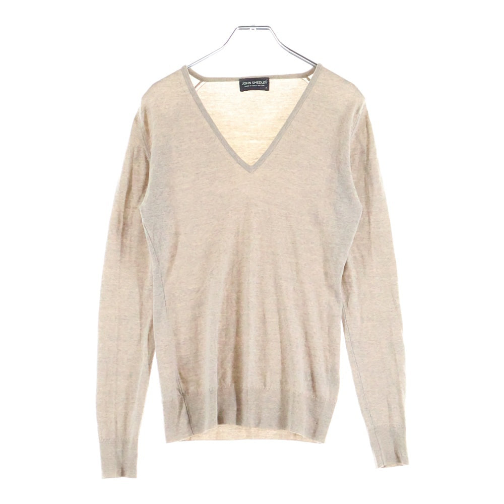 JOHN SMEDLEY(ジョンスメドレー) Vネック ニットセーター ベージュ