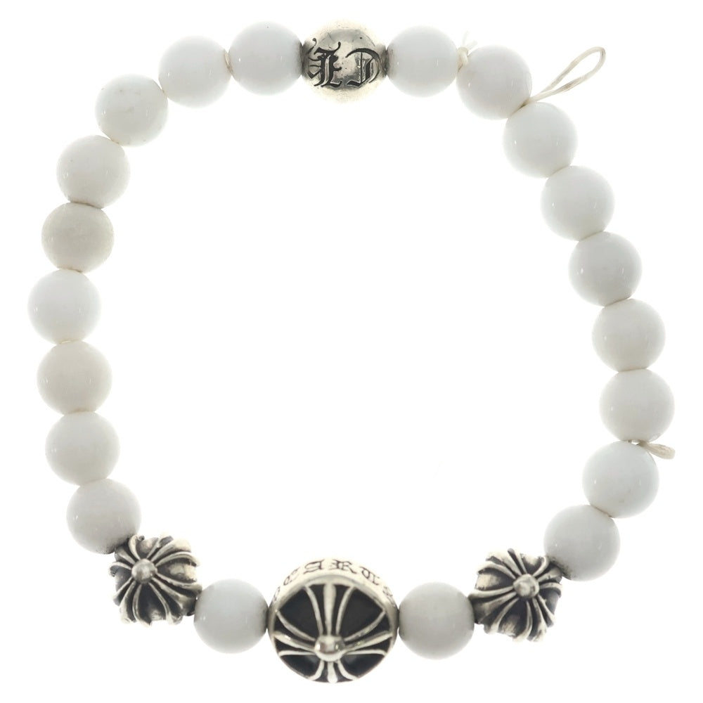 CHROME HEARTS(クロムハーツ) 8mm BEAD ビーズブレスレット ホワイトターコイズ シルバー/ホワイト