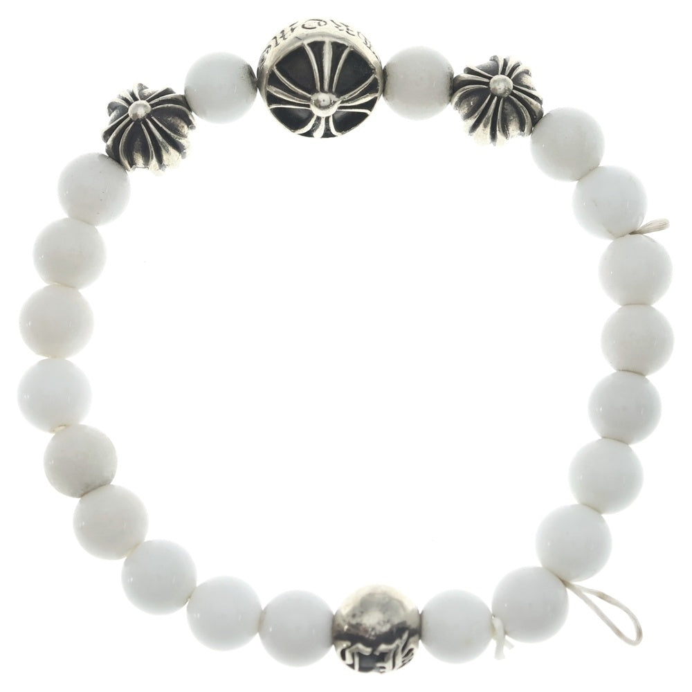 CHROME HEARTS(クロムハーツ) 8mm BEAD ビーズブレスレット ホワイトターコイズ シルバー/ホワイト