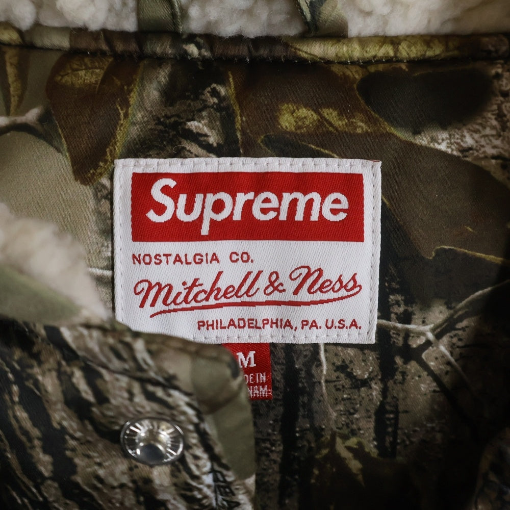 SUPREME(シュプリーム) 25AW ×Mitchell & Ness Lined Hooded Satin Varsity Jacket ×ミッチェルアンドネス ラインドフーデッドサテンバーシティージャケット ブラウン