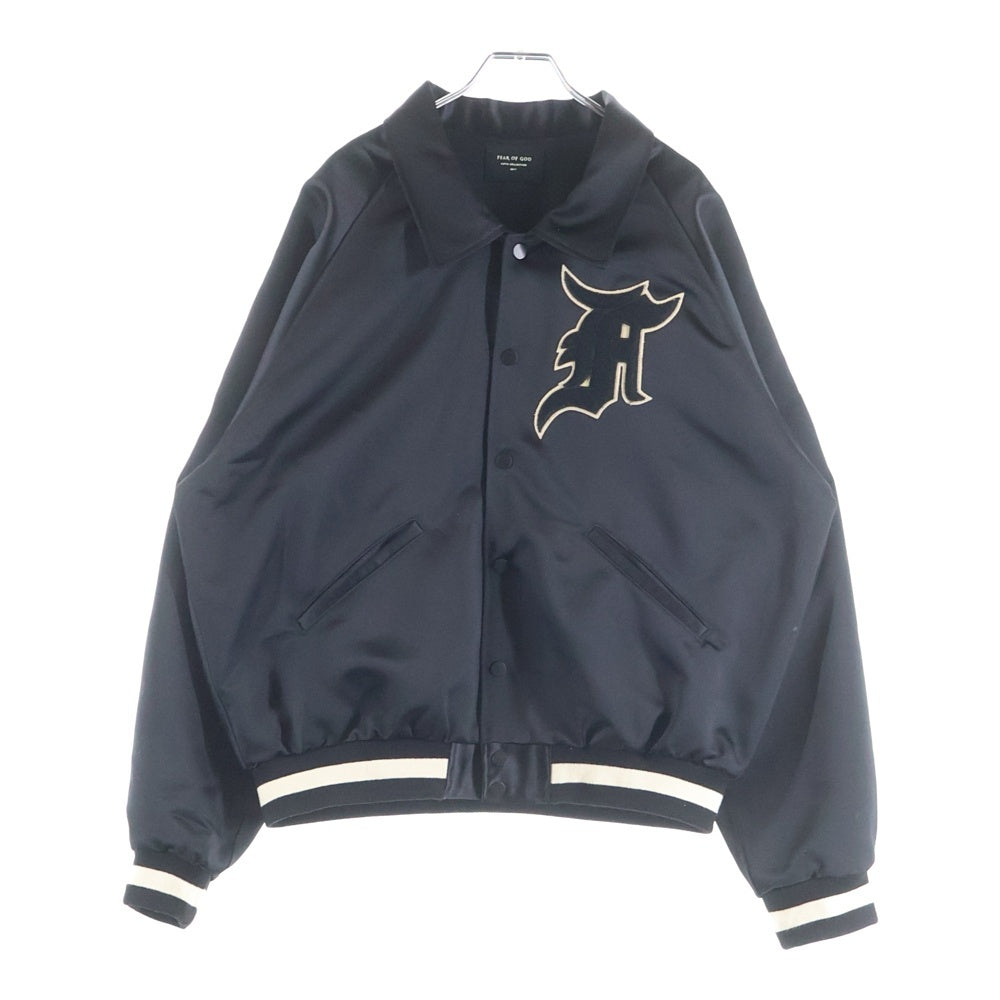 FEAR OF GOD(フィアオブゴッド) FIFTH COLLECTION フィフスコレクション サテンベースボールジャケット ロゴパッチ ブラック 5C17N