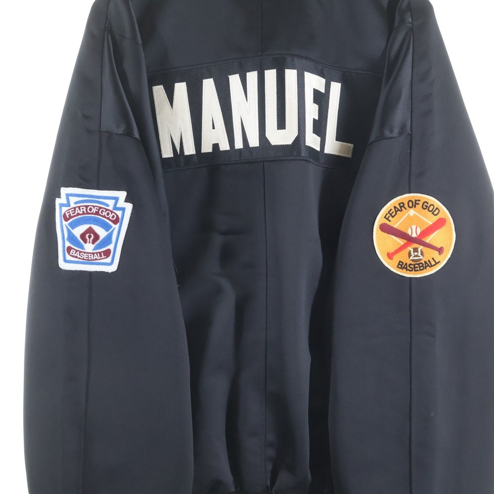 FEAR OF GOD(フィアオブゴッド) FIFTH COLLECTION フィフスコレクション サテンベースボールジャケット ロゴパッチ ブラック 5C17N