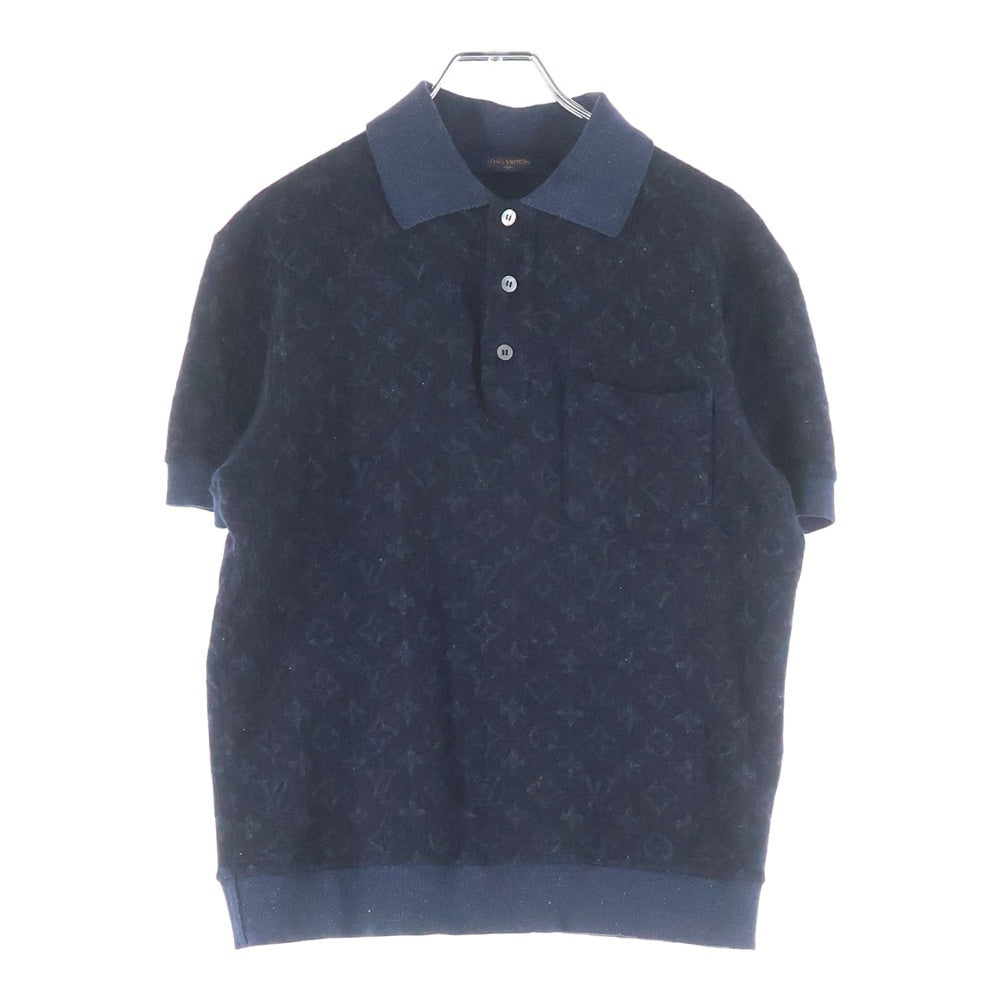 LOUIS VUITTON(ルイヴィトン) モノグラムツイード半袖ポロシャツ ネイビー RM182M GVS HFY17W