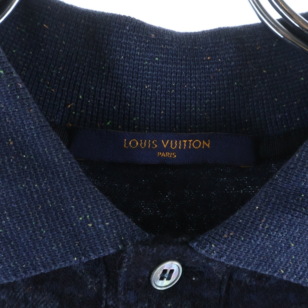 LOUIS VUITTON(ルイヴィトン) モノグラムツイード半袖ポロシャツ ネイビー RM182M GVS HFY17W