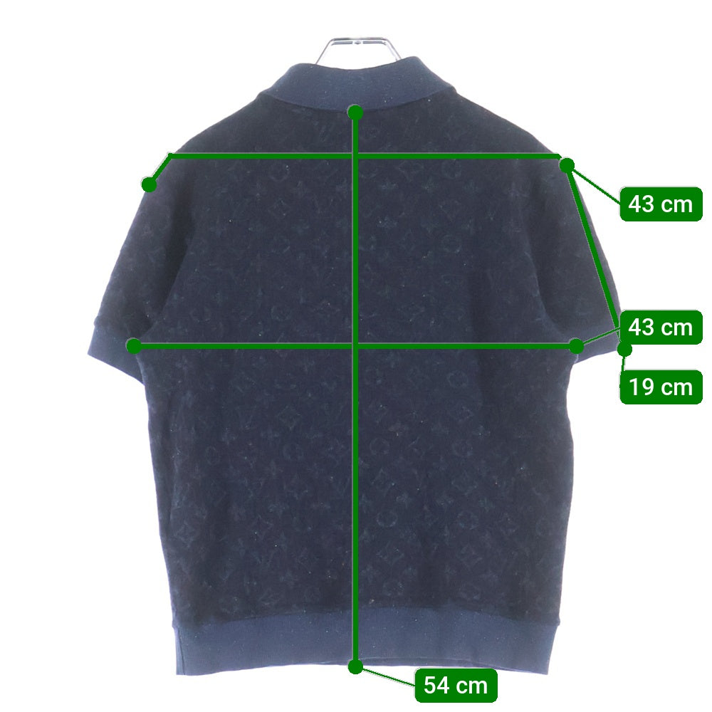 LOUIS VUITTON(ルイヴィトン) モノグラムツイード半袖ポロシャツ ネイビー RM182M GVS HFY17W