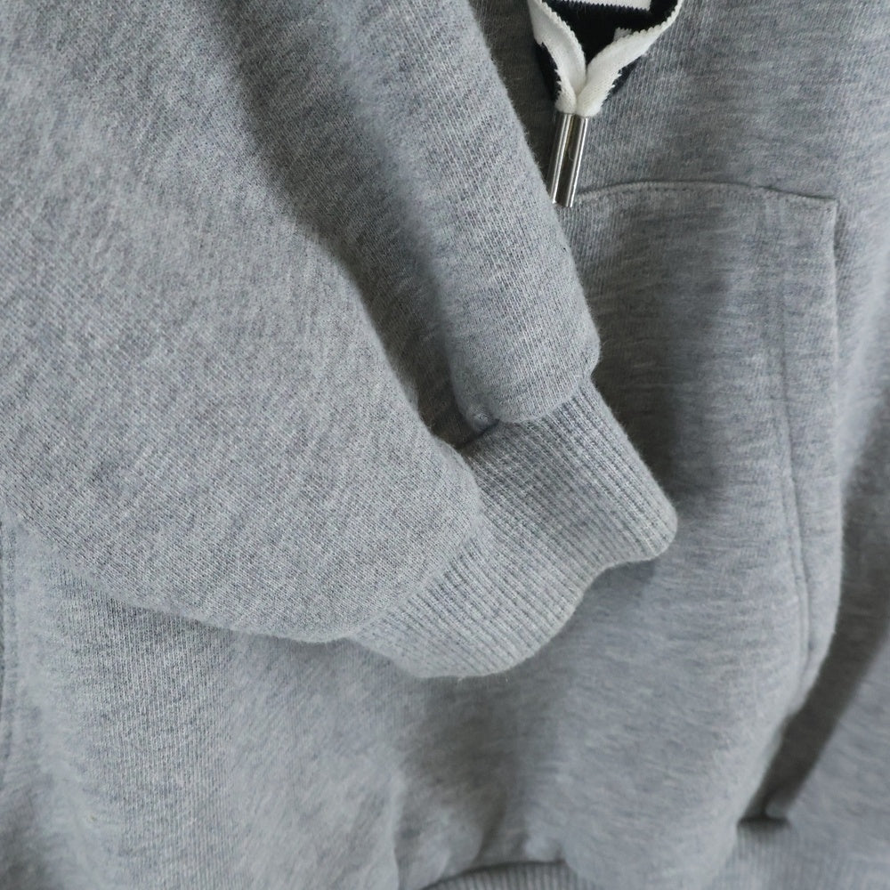 CELINE(セリーヌ) 21AW Loose Sweatshirt In Cotton Fleece ドローコード フーディー スウェット プルオーバーパーカー グレー 2Y468670Q