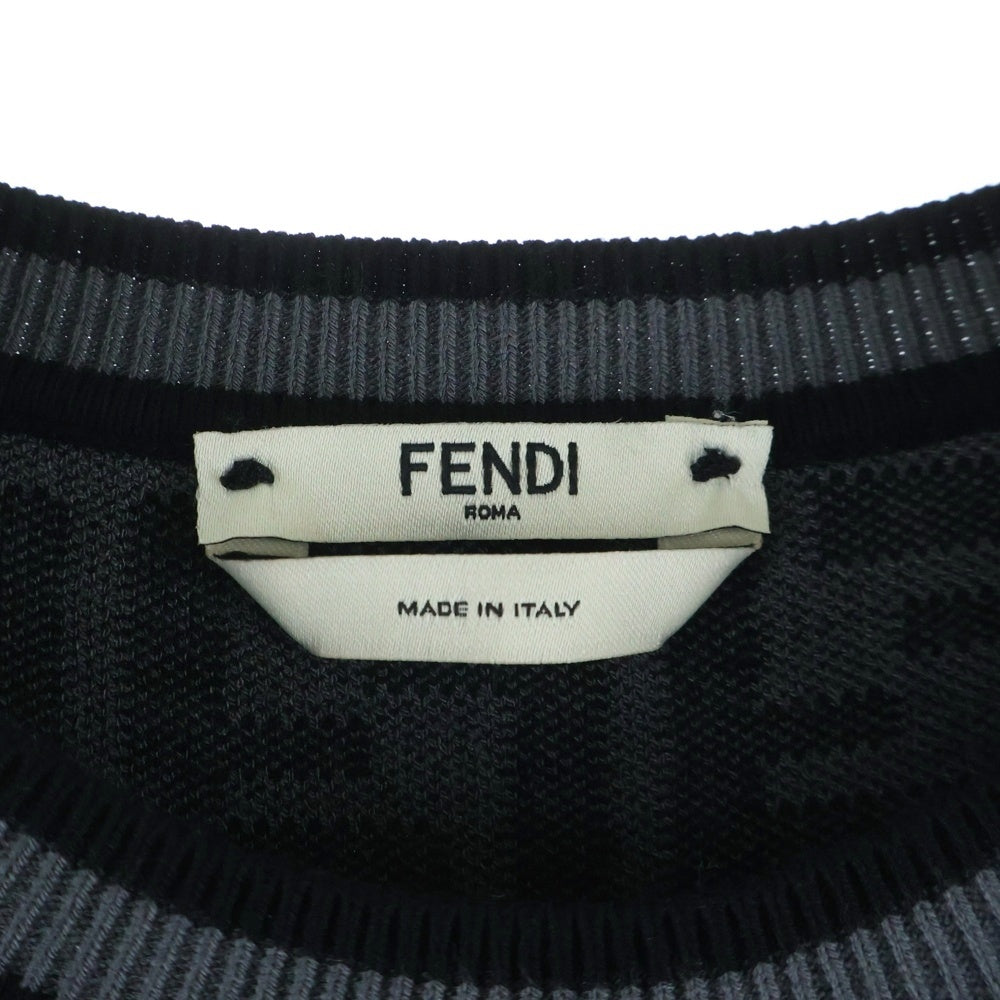 FENDI(フェンディ) ズッカ柄 FFロゴ 半袖ワンピース グレー FZD753 A5QG レディース