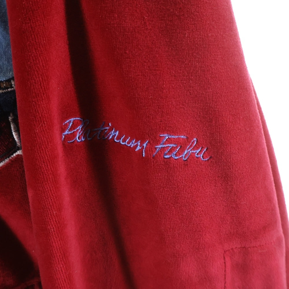FUBU(フブ) ×forever 21 VELOUR JACKET ベロアジャケット レッド