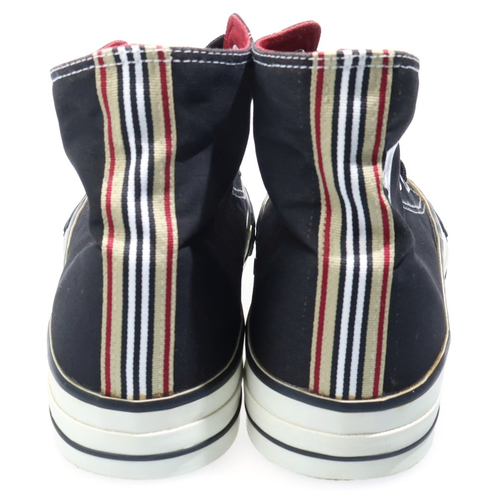 BURBERRY BLACK LABEL(バーバリー ブラックレーベル) ロゴパッチ レースアップハイカットスニーカー ブラック BKA76-076