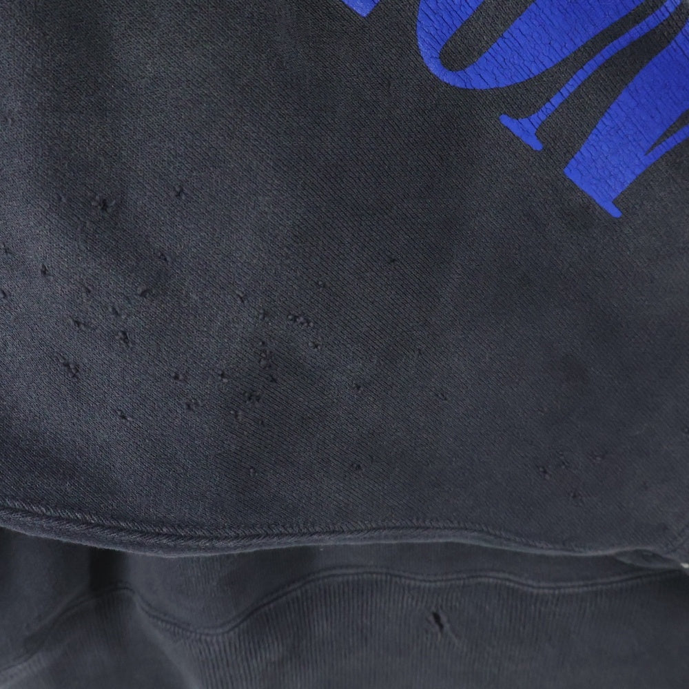 SAINT MICHAEL(セントマイケル) 24AW NOTHING IMP ヴィンテージ加工 クルーネックスウェットトレーナー ブラック SM-YS1-0000-C36