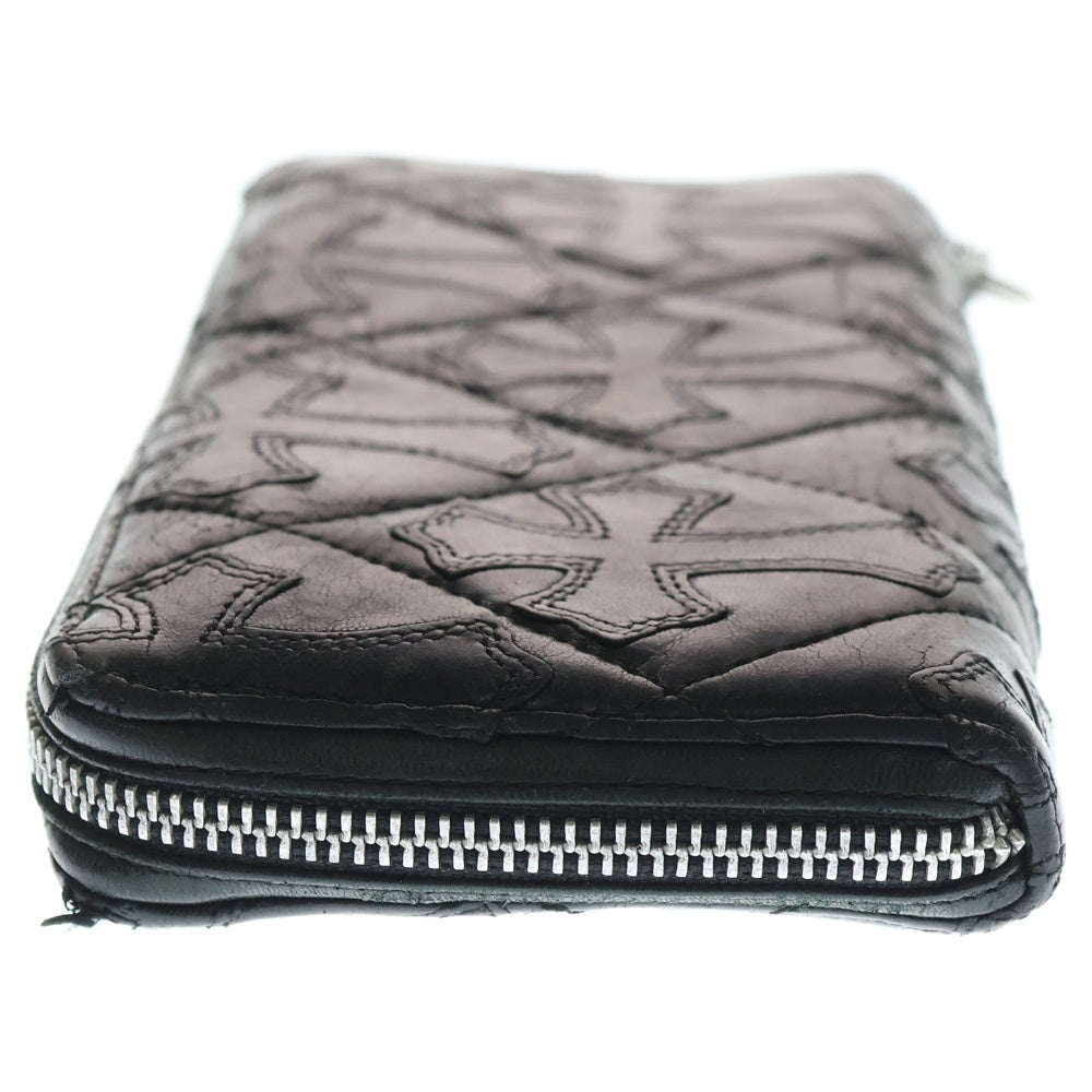 CHROME HEARTS(クロムハーツ) REC F ZIP QUILTED WALLET セメタリークロス キルティング レザーウォレット 財布 ブラック