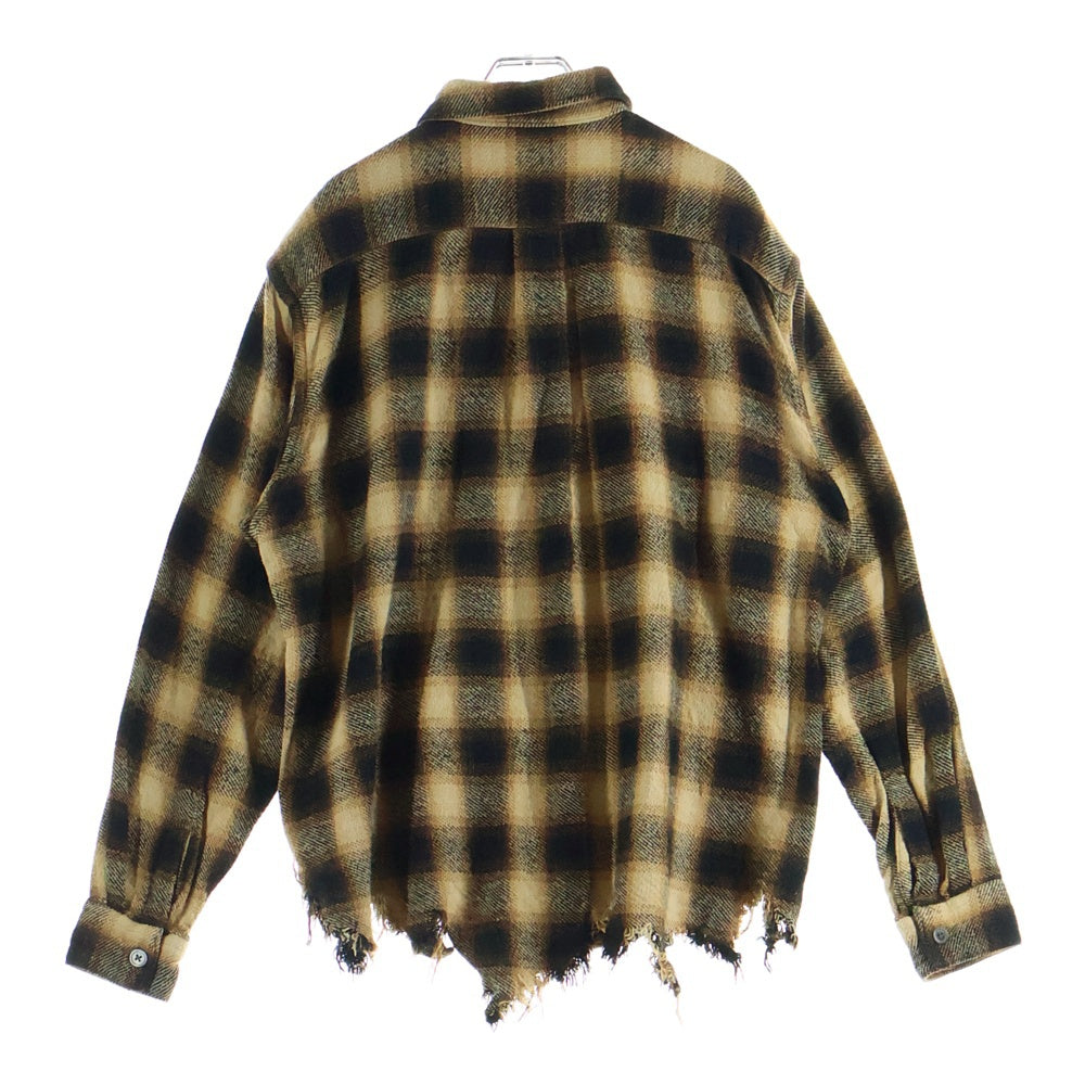 SOE(ソーイ) Crashed Flannel Shirts クラッシュ フランネルシャツ イエロー 1253-81-005