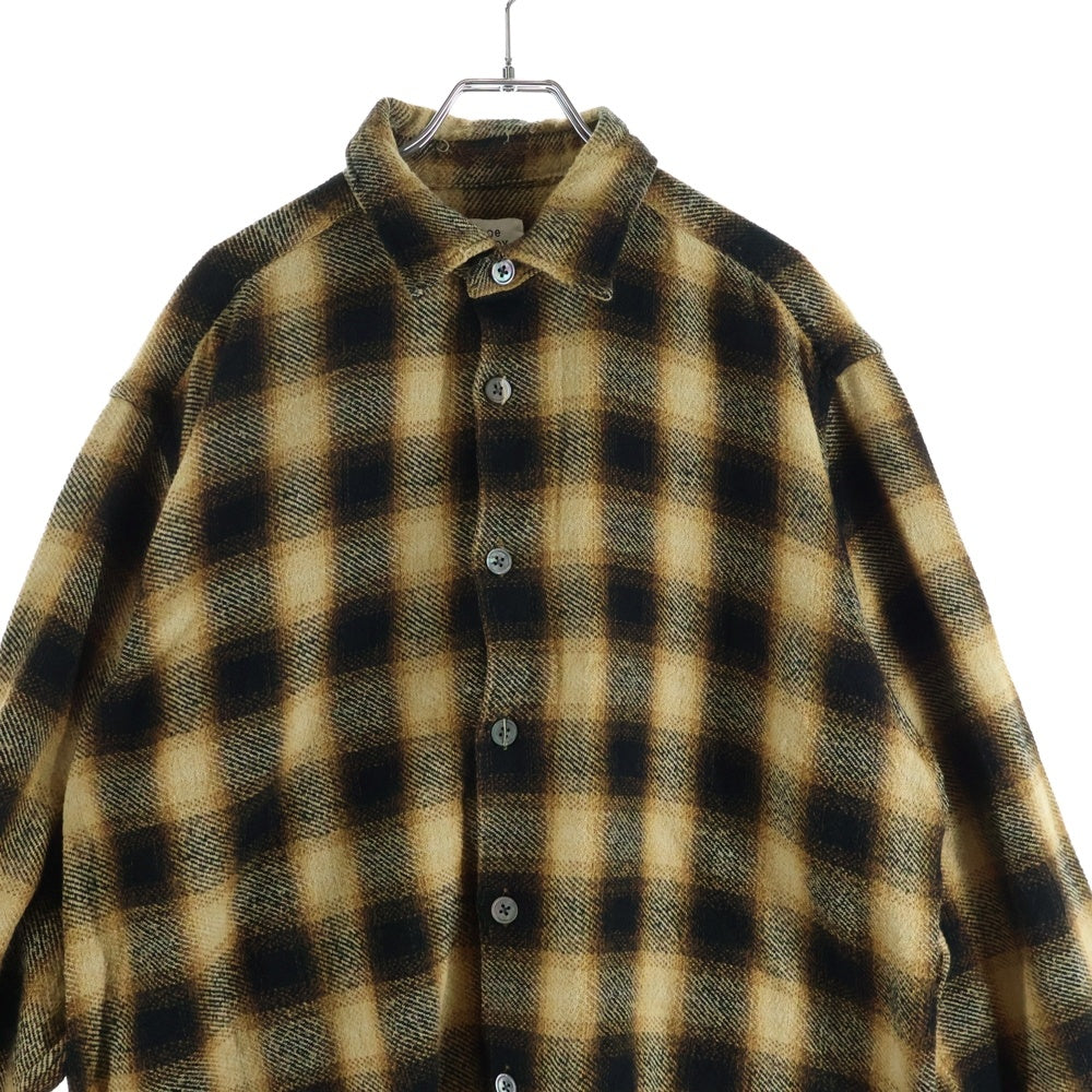 SOE(ソーイ) Crashed Flannel Shirts クラッシュ フランネルシャツ イエロー 1253-81-005