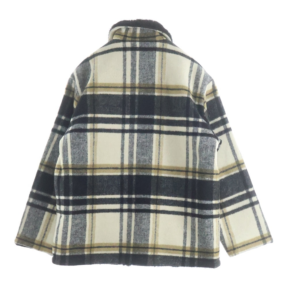 SUPREME(シュプリーム) 25AW Plaid Car Coat プレイドカーコート チェック裏ボアコート ブラック/ホワイト