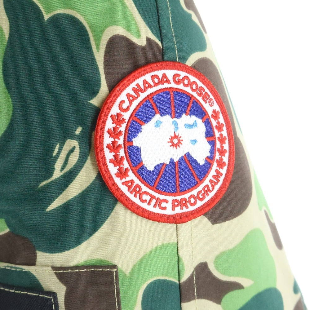 CANADA GOOSE(カナダグース) 21AW ×A BATHING APE CHILLIWACK BOMBER ×ア ベイシング エイプ チリワック ボンバー ダウンジャケット グリーンカモ 7999MBC