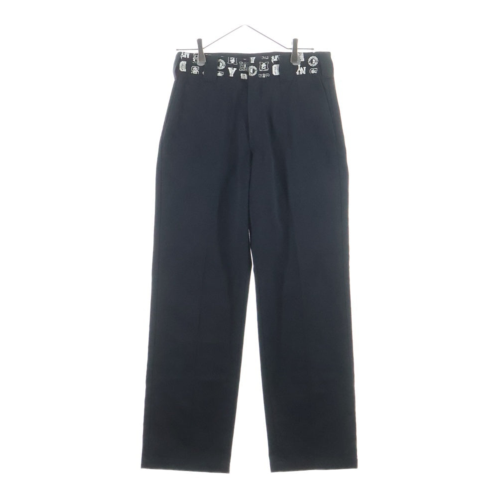 HYSTERIC GLAMOUR(ヒステリックグラマー) ×Dickies ディッキーズ ウエストロゴデザイン ワークパンツ ブラック 181M40HG01