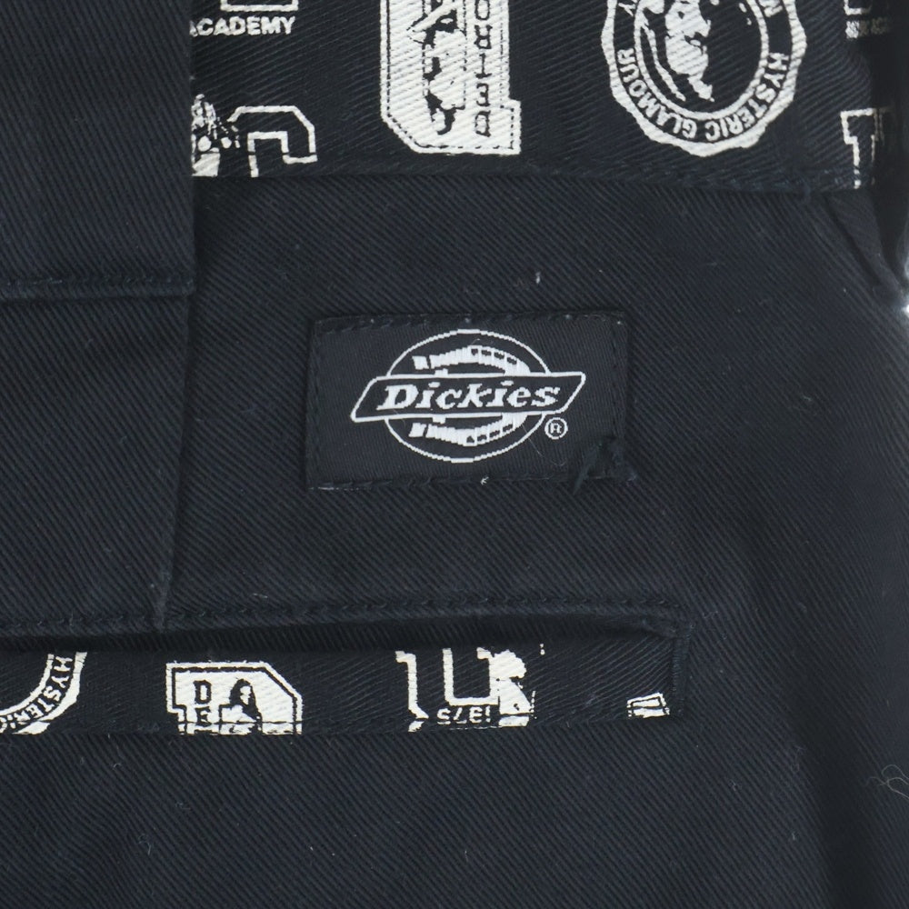 HYSTERIC GLAMOUR(ヒステリックグラマー) ×Dickies ディッキーズ ウエストロゴデザイン ワークパンツ ブラック 181M40HG01