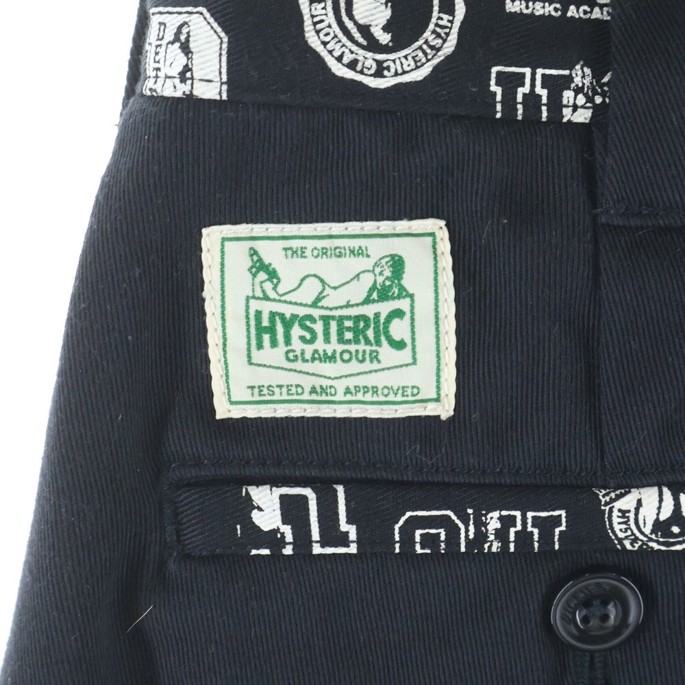 HYSTERIC GLAMOUR(ヒステリックグラマー) ×Dickies ディッキーズ ウエストロゴデザイン ワークパンツ ブラック 181M40HG01