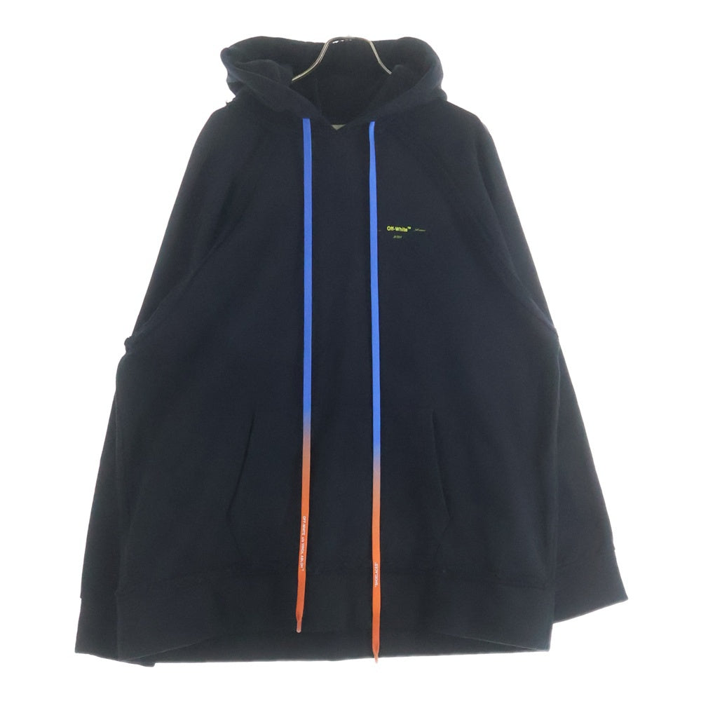 OFF-WHITE(オフホワイト) 19AW ACRYLIC ARROWS SLIM HOODIE バッグプリントプルオーバーパーカー フーディー OMBB034F19E30010 ブラック