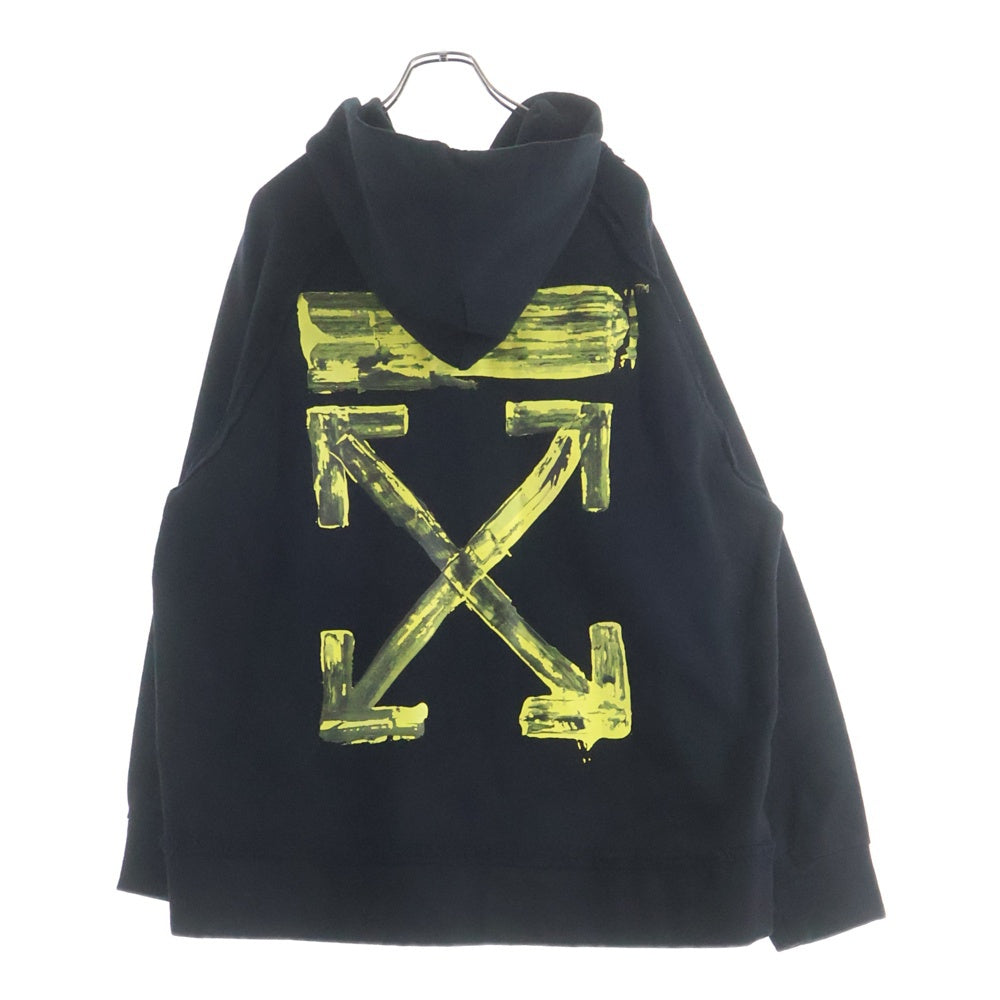 OFF-WHITE(オフホワイト) 19AW ACRYLIC ARROWS SLIM HOODIE バッグプリントプルオーバーパーカー フーディー OMBB034F19E30010 ブラック
