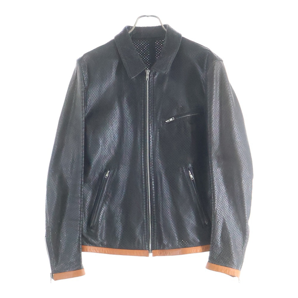 COMME des GARCONS HOMME(コムデギャルソンオム) パンチングレザージャケット ジップアップジャケット HJ-100820 ブラック